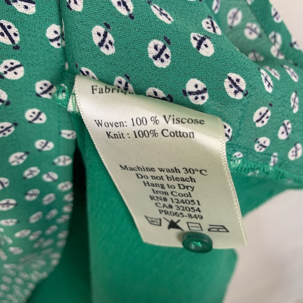 Anthropologie Porridge Size M Green Ladybug - Picture 5 of 7